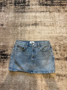 Agolde Classic Light Blue Denim Mini Skirt